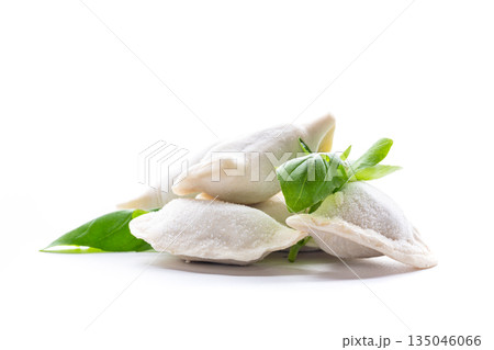 Raw dumplings for cooking a traditional dish Raw dumplings for cooking a traditional dish 135046066