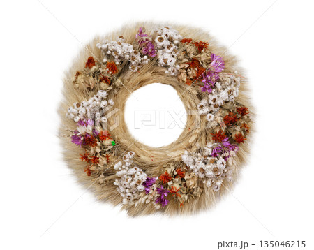 easter wreath isolated on white background, high detail easter wreath isolated on white background, high detail 135046215