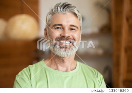 Confident adult male with gray beard Confident adult male with gray beard 135046860