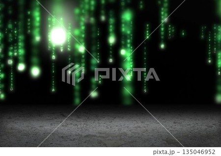 Digitally generated Green glowing matrix 135046952