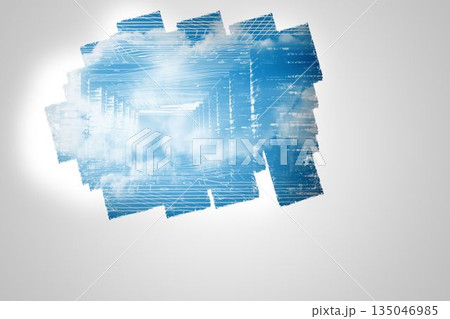 Display on wall showing technology interface Display on wall showing technology interface 135046985