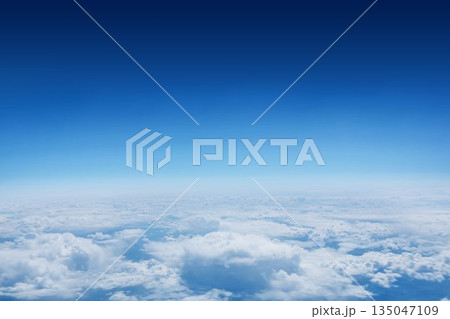 Blue sky over clouds at high altitude 135047109