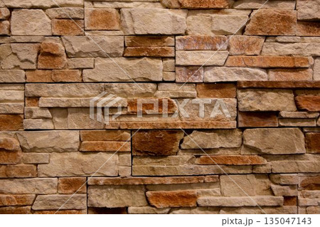 Modern stone wall, Close-up 135047143