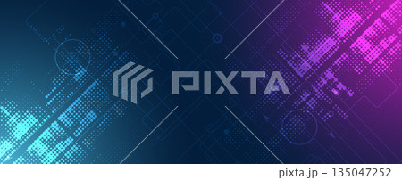 Abstract digital high technology and science or cyber background 135047252