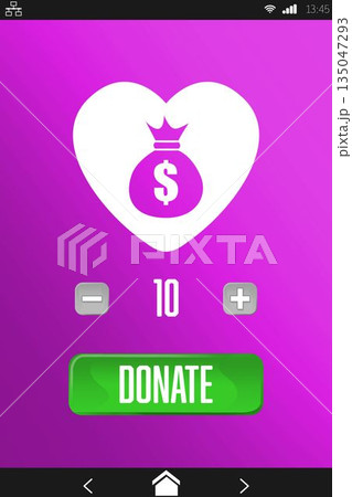 Vector icon of donation, Close-up 135047293