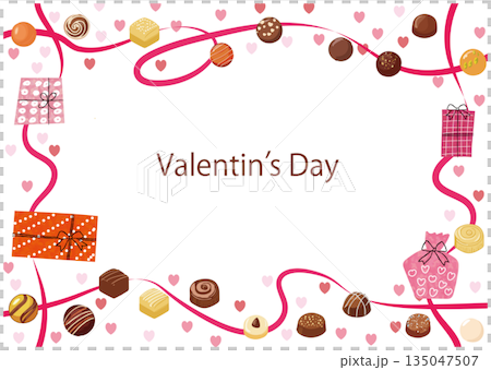 Valentine's Day Frame - Ribbon and Chocolate 1 135047507