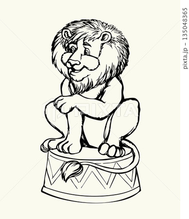 Vector drawing. Lion sign icon Vector drawing. Lion sign icon 135048365