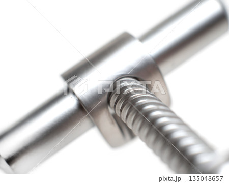 new corkscrew close-up, on a white isolated new corkscrew close-up, on a white isolated 135048657