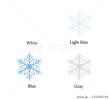 冬のイラスト素材　雪の結晶のセット　No.18 135048744