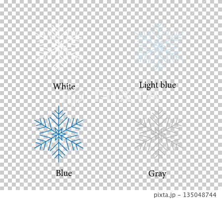 冬のイラスト素材　雪の結晶のセット　No.18 135048744