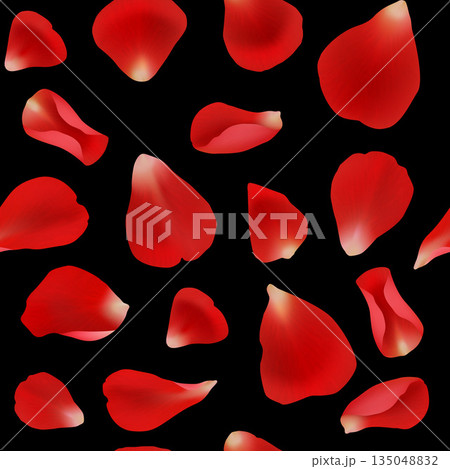 Rose petals. beauty seamless background with realistic flying rose petals Rose petals. beauty seamless background with realistic flying rose petals 135048832