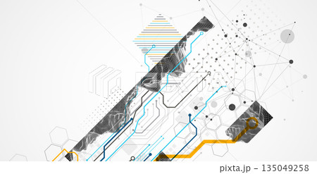 Abstract technology concept. Circuit board, high computer color background. Vector illustration. Abstract technology concept. Circuit board, high computer color background. Vector illustration. 135049258