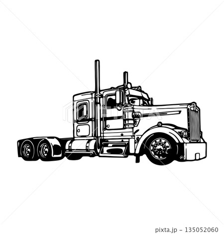 Semi Truck American Truck - Cut Files - Cricut file, cnc file ready to cut 135052060