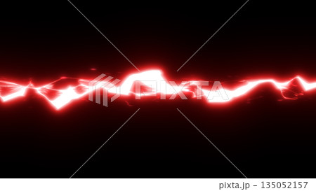 赤色の雷、稲妻のエフェクトのイラスト画像 赤色の雷、稲妻のエフェクトのイラスト画像 135052157