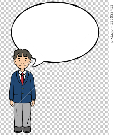 男孩制服西裝外套,有對話框圖案。 男孩制服西裝外套,有對話框圖案。 135052413