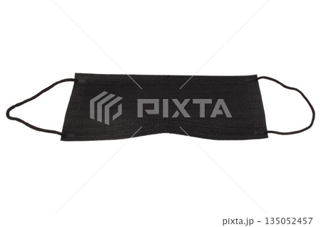 face mask color black isolated on white background 135052457