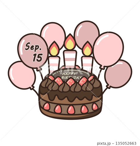誕生日チョコケーキ 135052663