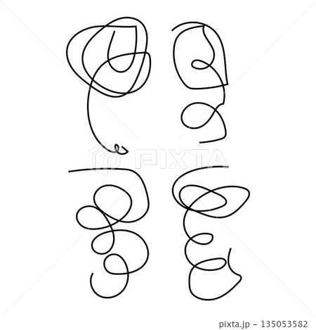 Abstract Hand Drawn Scribble Lines Illustration 135053582
