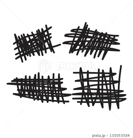 Abstract Hand Drawn Scribble Lines Illustration Abstract Hand Drawn Scribble Lines Illustration 135053584