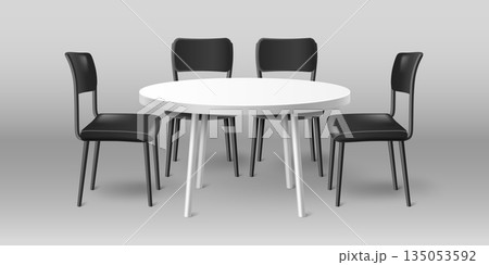 3D table and chairs mockup isolated on background 135053592