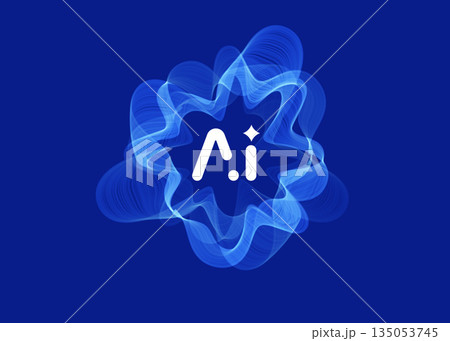 AI Cloud Circle Wave Logo Concept, Artificial Intelligence Abstract Icon. Automation Generate Technology, Computer Machine Learning Thinking. Future Digital Transformation. Vector Illustration 135053745