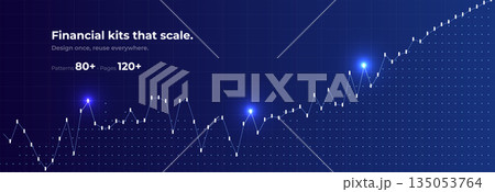 Financial Growth, Fintech Analytics, Rise Profit, Business Up Chart, Stock Candle, Development Invest, New Year Sale Plan, Company Benefit Money Visual Graphic for Presentation. Vector Illustration Financial Growth, Fintech Analytics, Rise Profit, Business Up Chart, Stock Candle, Development Invest, New Year Sale Plan, Company Benefit Money Visual Graphic for Presentation. Vector Illustration 135053764