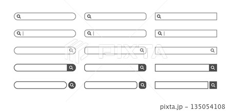 検索窓・検索バーのイラスト素材　セット　Search bar illustration set 135054108
