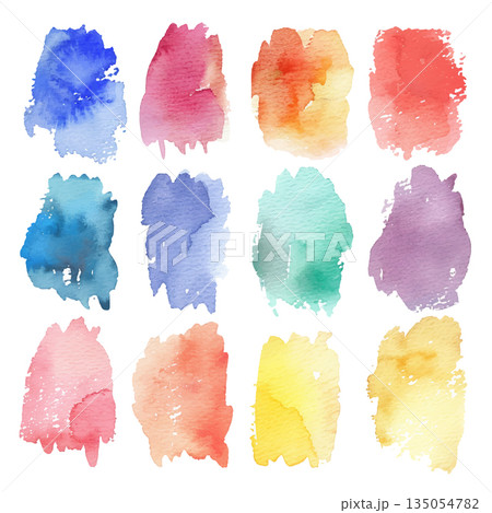 Watercolor textured brush strokes Watercolor textured brush strokes 135054782