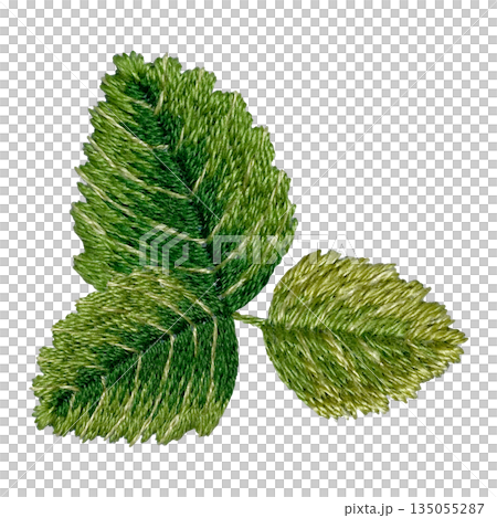 [Three leaf tip] Hand embroidery illustration material 135055287