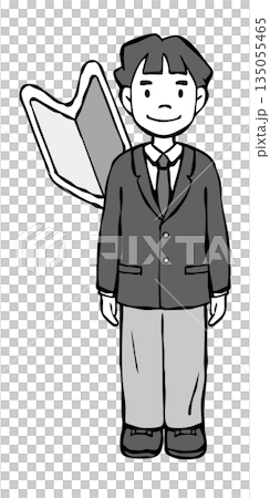 【モノクロ】男の子制服 ブレザー 若葉マーク 【モノクロ】男の子制服 ブレザー 若葉マーク 135055465