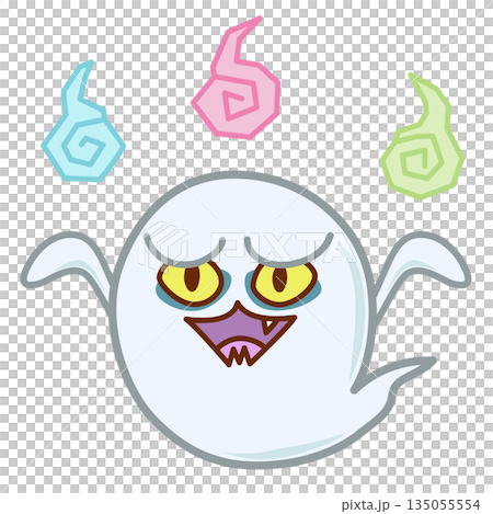 一幅描繪可怕鬼魂的插圖，鬼魂有著可怕的眼睛。 135055554