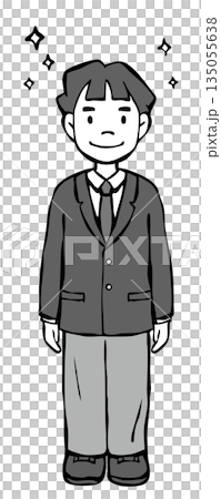 【モノクロ】男の子制服ブレザー キラキラ 【モノクロ】男の子制服ブレザー キラキラ 135055638