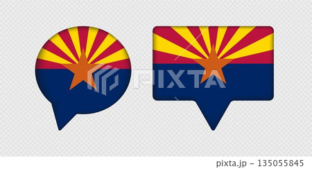 Flag of Arizona State in Speech Bubble. 135055845
