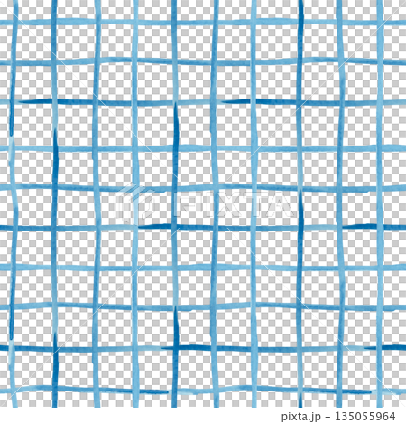 Abstract blue checkered seamless pattern. Watercolor print Abstract blue checkered seamless pattern. Watercolor print 135055964