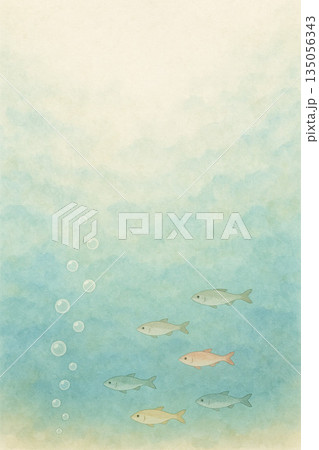 小魚シリーズ:小魚と気泡が漂う穏やかなボトム型和風背景 小魚シリーズ:小魚と気泡が漂う穏やかなボトム型和風背景 135056343