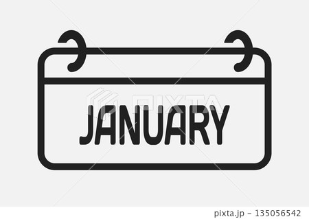 Vector template icon page calendar - January month 135056542