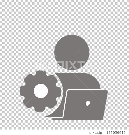 Technician icon (gray) for setting up Technician icon (gray) for setting up 135056613