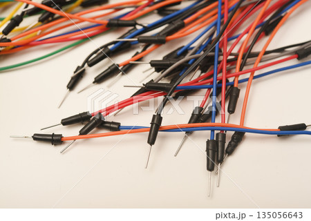 Connecting wires for experimental electronics. Papa-papa type wires. Jumpers wires. 135056643