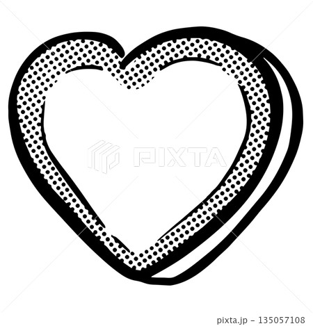 Graphic pop art halftone hearts love valentines illustration vector in black and white Graphic pop art halftone hearts love valentines illustration vector in black and white 135057108