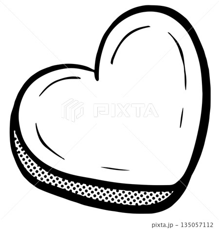 Graphic pop art halftone hearts love valentines illustration vector in black and white 135057112