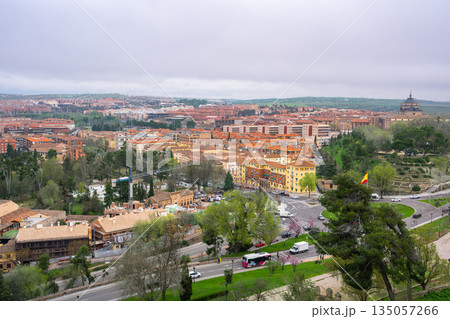 Panoramic View of the Historic City of Toledo Spain on a Cloudy Spring Day Panoramic View of the Historic City of Toledo Spain on a Cloudy Spring Day 135057266