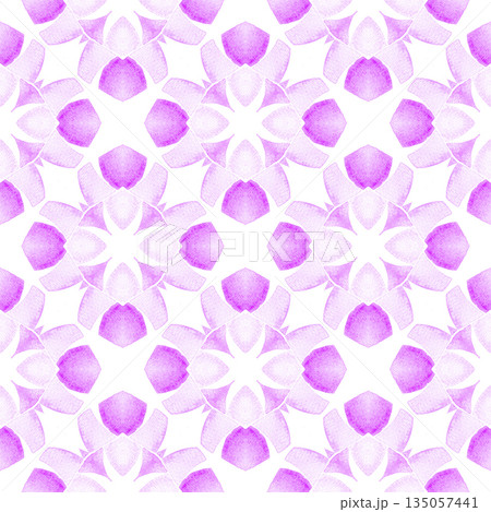 Organic tile. Purple decent boho chic summer design. Textile ready attractive print, swimwear fabric, wallpaper, wrapping. Trendy organic green border. 135057441