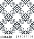 Textile ready good-looking print, swimwear fabric, wallpaper, wrapping. Black and white dazzling boho chic summer design. Watercolor medallion seamless border. Medallion seamless pattern. 135057446