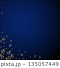 Christmas stars vector overlay. Magic stars luxury sparkling confetti. Christmas spirit. Festive stars vector illustration on dark blue background. 135057449