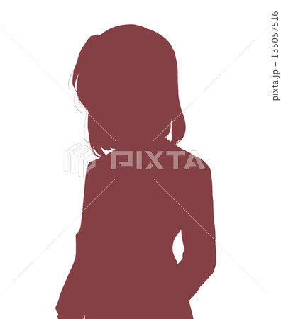 ビジネスパーソン　女性　立ち絵　シルエット 135057516