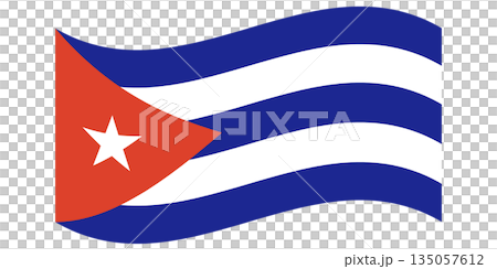 Waving flag of Cuba isolated. 135057612