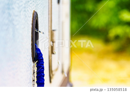 Refilling camper rv water tank. 135058518