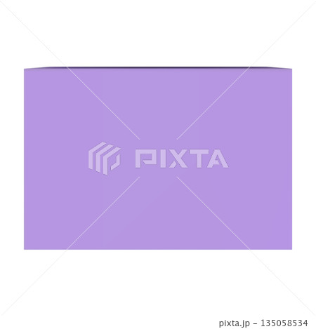 Lilac gift cardboard box with cover above view, vector realistic carton rectangle container top, present parcel package Lilac gift cardboard box with cover above view, vector realistic carton rectangle container top, present parcel package 135058534