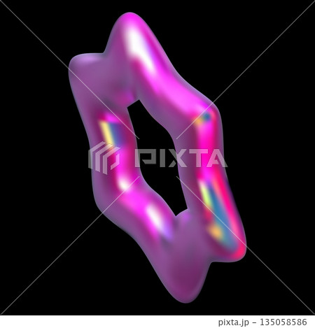 Pink holographic star 3D vector animation design, iridescent space emoji, Y2K pearl shine sparkle, festive decoration Pink holographic star 3D vector animation design, iridescent space emoji, Y2K pearl shine sparkle, festive decoration 135058586