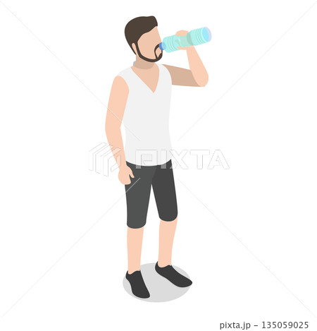 3D Isometric Flat  Illustration of Extreme Hot Weather. Item 5 135059025